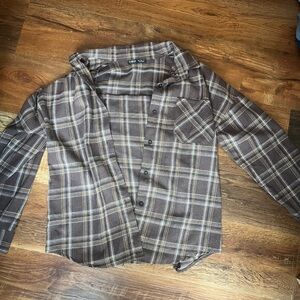 SHEIN Men's Casual Brown Checkered Shirt